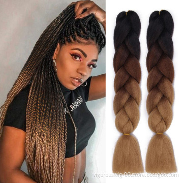 Vigorous Wholesale In Weave Cheap Pre Stretch Jumbo Hair Crochet Braids Extensions For African Hair Synthetic Braiding Hair